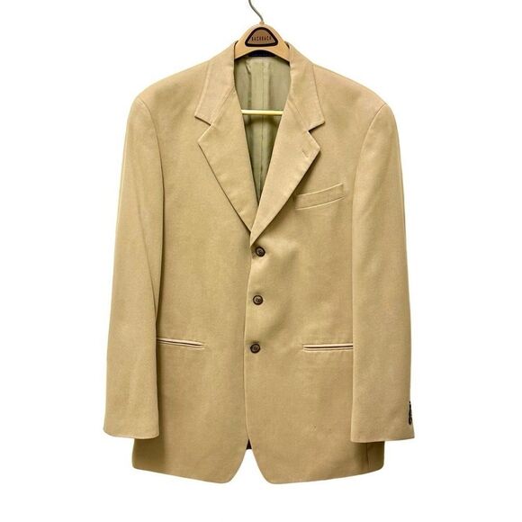 BACHRACH jacket sports coat tan microfiber size 42 Tall long